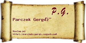 Parczek Gergő névjegykártya